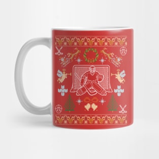 Hockey Holiday Goalie Ugly Tee: Puck the Halls! Mug